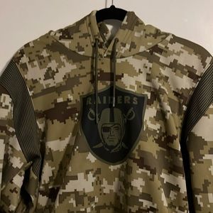 Mens used great condition Raiders salute to service hoodie.